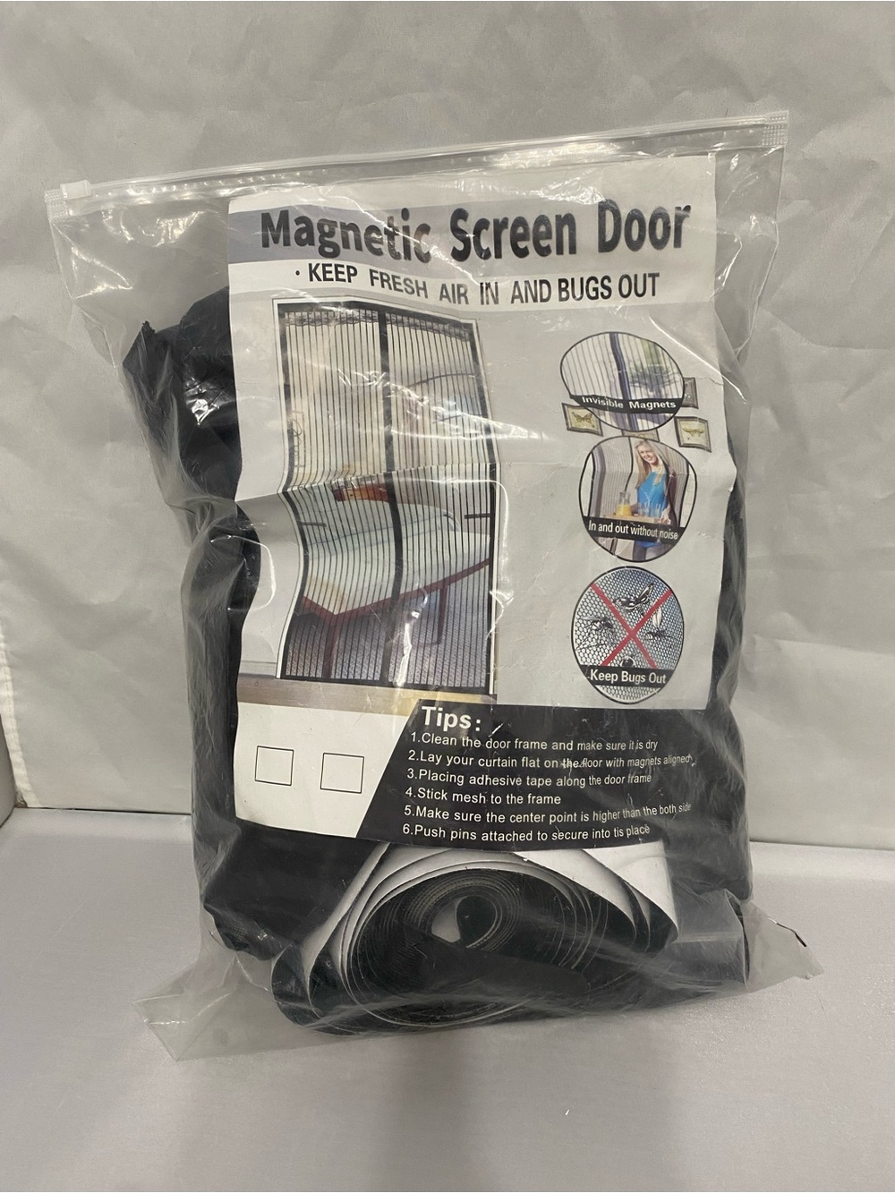 Magnetic Screen Door - Black